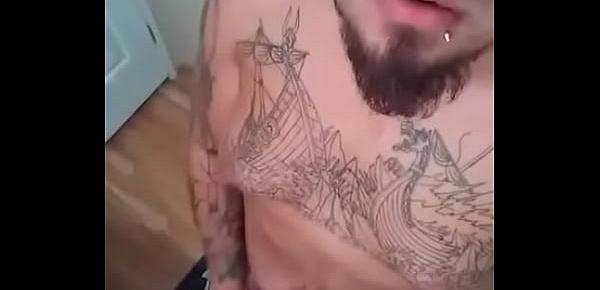  Viking stroking his cock